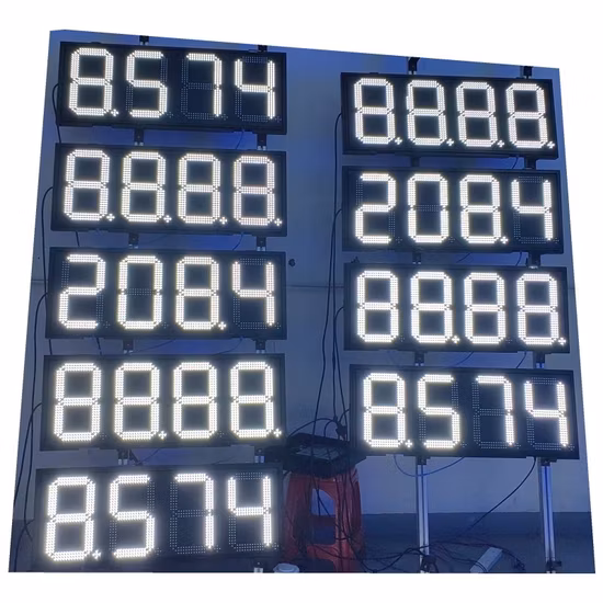 Custom Programmable Digital Temperature Display LED Gas Station Petrol Price Display